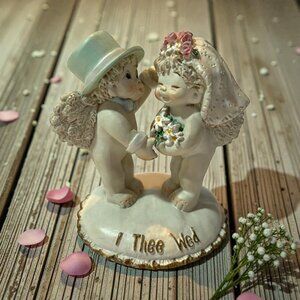 Vintage Dreamsicles Angel I Thee Wed Wedding Cake Topper Cherub Couple Figurine